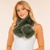 Fashnzfab Soft Faux Fur Plush Wrap Scarf In Green