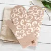 Fashnzfab Soft Fuzzy Leopard Mitten Gloves In Brown