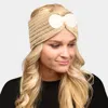 Fashnzfab Soft Knit Bow Headband In Gray