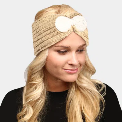 Fashnzfab Soft Knit Bow Headband In Gray