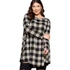 Fashnzfab Soft Knit Buffalo Plaid Tunic Top In Multi