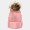 Fashnzfab Soft Knit Faux Pom Pom Beanie Hat In Pink