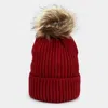 Fashnzfab Soft Knit Faux Pom Pom Beanie Hat In White