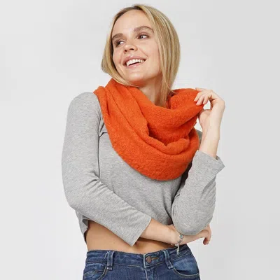 Fashnzfab Soft Knit Infinity Scarf In Orange