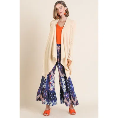 Fashnzfab Soft Knit Long Sleeve Open Front Cardigan In White