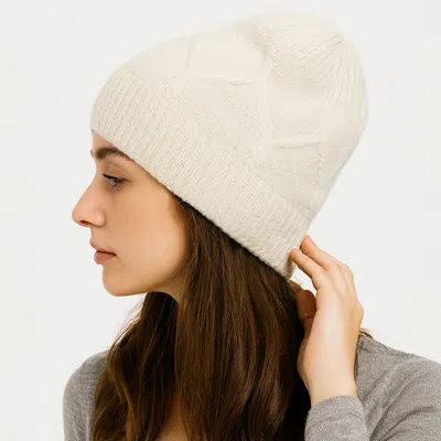 Fashnzfab Soft Knit Winter Beanie Hat In White