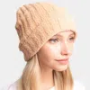 Fashnzfab Soft Solid Knit Beanie Hat In Beige