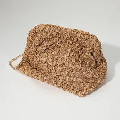 Fashnzfab Soft Woven Raffia Slouchy Pouch Bag / Crossbody Bag In Green
