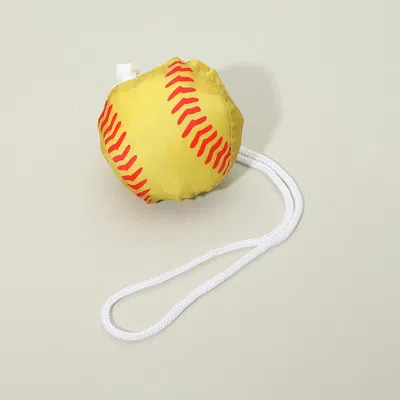 Fashnzfab Softball Drawstring Reusable Tote Bag In Yellow