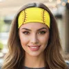 Fashnzfab Softball Game Day Sporty Print Stretch Headband In Yellow
