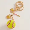 Fashnzfab Softball Keychain / Bag Charm In Yellow