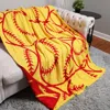 Fashnzfab Softball Patterned Reversible Throw Blanket In Yellow