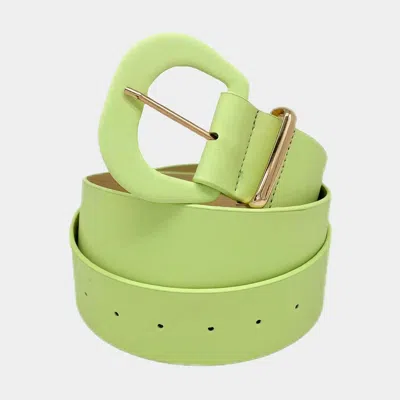 Fashnzfab Sold Faux Leather Belt In Green
