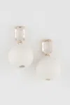 Fashnzfab Solid Bead Drop Earrings In White
