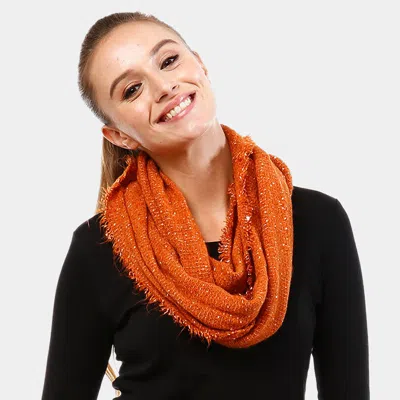 Fashnzfab Solid Boucle Infinity Scarf In Pink