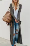 Fashnzfab Solid Button Down Front Pocket Knitted Cardigan