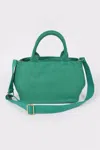Fashnzfab Solid Canvas Tote In Green