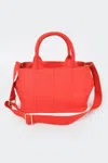 Fashnzfab Solid Canvas Tote In Red