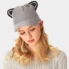 Fashnzfab Solid Cat Ear Slouchy Newboy Cap In Gray