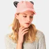 Fashnzfab Solid Cat Ear Slouchy Newboy Cap In Pink