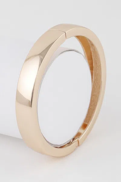 Fashnzfab Solid Clip Cuff Bracelet In Gold