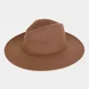 Fashnzfab Solid Color Classic Wide Brim Fedora Hat In Brown