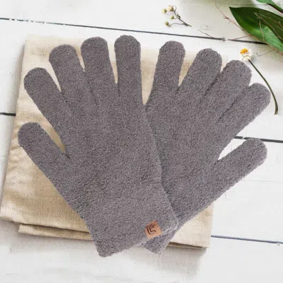Fashnzfab Solid Color Cozy Gloves In Gray