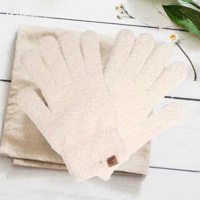 Fashnzfab Solid Color Cozy Gloves In White