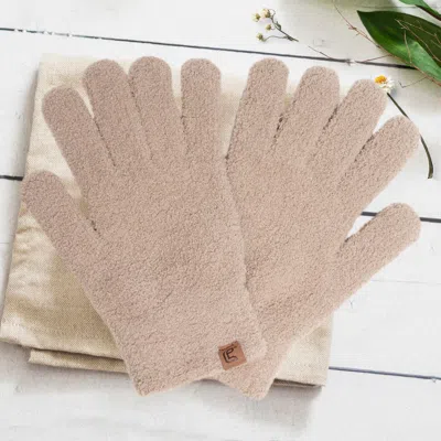 Fashnzfab Solid Color Cozy Gloves In Neutral