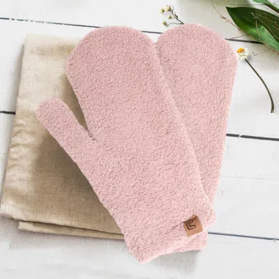Fashnzfab Solid Color Mitten Gloves In Pink