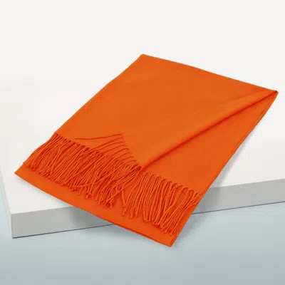 Fashnzfab Solid Color Pashmina Scarf Shawl In Orange