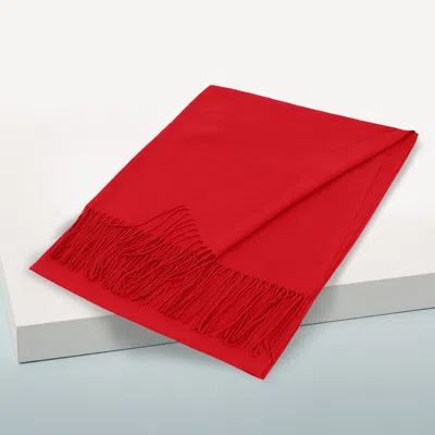 Fashnzfab Solid Color Pashmina Scarf Shawl In Red