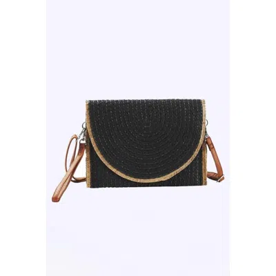 Fashnzfab Solid Color Straw Convertible Swing Clutch Bag
