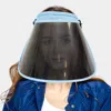 Fashnzfab Solid Color Trim Stylish Face Shield / Visor Sun Hat In Blue