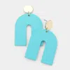 Fashnzfab Solid Colored Arch Dangle Earrings In Blue