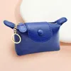Fashnzfab Solid Compact Keychain Mini Wallet Pouch Bag In Blue