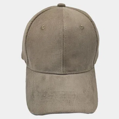Fashnzfab Solid Corduroy Baseball Cap In Green
