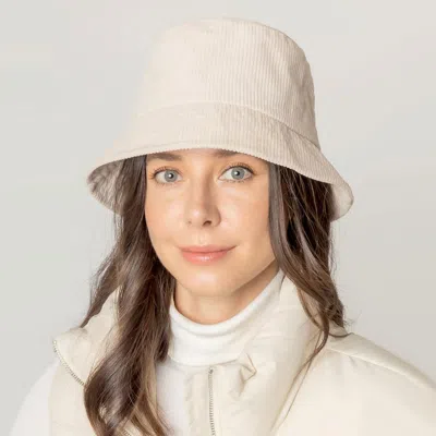 Fashnzfab Solid Corduroy Bucket Hat In Beige