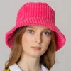 Fashnzfab Solid Corduroy Bucket Hat In Pink