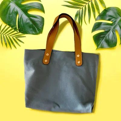 Fashnzfab Solid Cotton Tote / Crossbody Bag In Blue