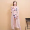 Fashnzfab Solid Cover Up Kimono Poncho In Pink