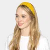 Fashnzfab Solid Crochet Headband In Yellow