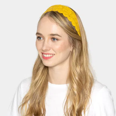 Fashnzfab Solid Crochet Headband In Yellow