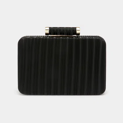 Fashnzfab Solid Embossed Clutch / Crossbody Bag In Black