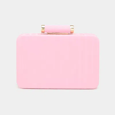 Fashnzfab Solid Embossed Clutch / Crossbody Bag In Pink