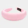 Fashnzfab Solid Fabric Wrapped Padded Headband In Pink
