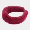 Fashnzfab Solid Faux Fur Headband In White