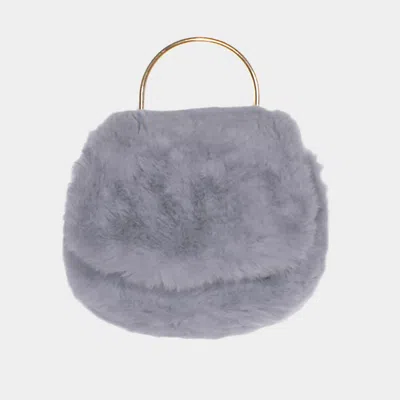 Fashnzfab Solid Faux Fur Tote / Crossbody Bag In Gray