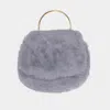 Fashnzfab Solid Faux Fur Tote / Crossbody Bag In Gray