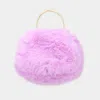 Fashnzfab Solid Faux Fur Tote / Crossbody Bag In Purple